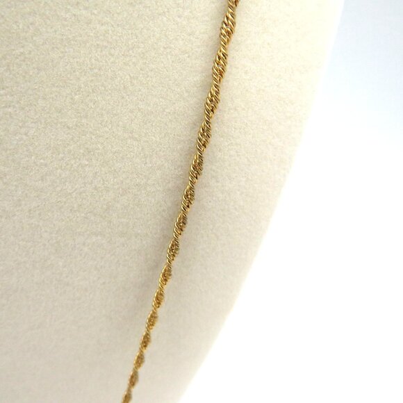 Apatite Necklace Gold Tone Twisted Chain 24" Wire Wrapped 1.5" Polished Stone - Picture 5 of 6